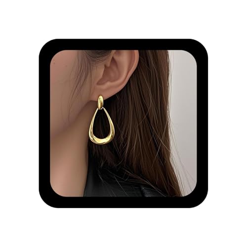 Xmsrn Vintage Hohlen Tropfen Ohrringe Große Wassertropfen Reifen Ohrstecker Ohrringe Offenen Kreis Tropfen Gold Geometrische Übertrieben Schmuck Für Frauen von Xmsrn