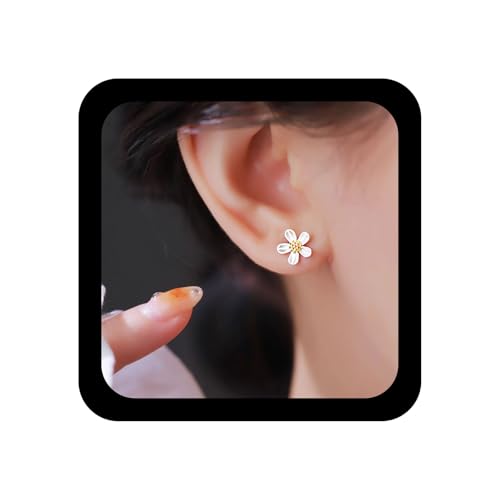 Xmsrn Vintage Kleine Blume Ohrstecker Kleine Blume Ohrringe Silber Ohrringe Metall Ohrstecker Minimal Schmuck Für Frauen von Xmsrn