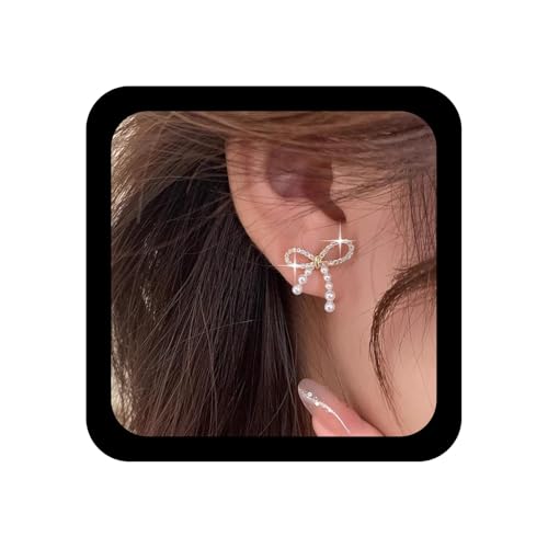 Xmsrn Vintage Kristall Bogen Ohrringe Boho Strass Bogenkont Ohrringe Hohl Bogen Ohrstecker Funkelnde Cz Bogenknoten Schmuck Für Frauen von Xmsrn