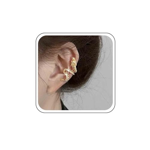 Xmsrn Vintage Kristall Drache Ohr Manschette Ohrringe Strass Drachen Manschette Ohrringe Gold Cz Drachen Ohr Kletterer Ohrringe Retro Drachen Ohr Knorpel Manschette Ohrringe Für Frauen von Xmsrn