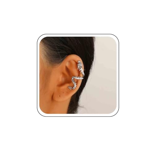 Xmsrn Vintage Kristall Drache Ohr Manschette Ohrringe Strass Drachen Manschette Ohrringe Silber Cz Drachen Ohr Kletterer Ohrringe Retro Drachen Ohr Knorpel Manschette Ohrringe Für Frauen von Xmsrn
