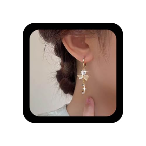 Xmsrn Vintage Kristall Punkt Ohrringe Kristall Blume Ohrstecker Ohrringe Lange Strass Monstone Blume Lange Quaste Kette Baumeln Schmuck Für Frauen von Xmsrn