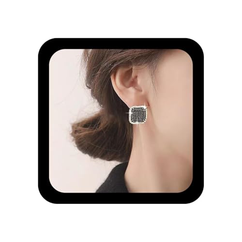 Xmsrn Vintage Kristall Quadrat Ohrringe Schwarz Strass Quadratische Ohrstecker Schwarz Cz Quadratische Ohrringe Boho Cz Geometrische Ohrstecker Schmuck Für Frauen von Xmsrn