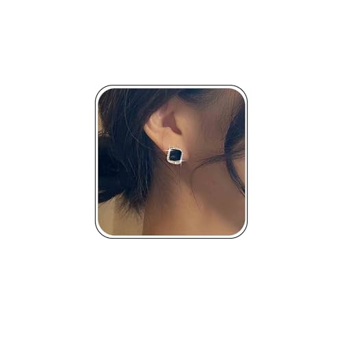 Xmsrn Vintage Kristall Quadratische Ohrringe Schwarz Emaille Quadratische Ohrstecker Strass Quadratische Ohrringe Winzige Cz Quadratische Ohrstecker Für Frauen von Xmsrn