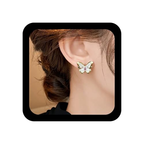 Xmsrn Vintage Kristall Schmetterling Ohrringe Gold Schmetterling Ohrstecker Strass Ohrringe Boho Strass Funkelnde Schmuck Für Frauen von Xmsrn