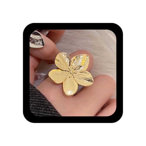 Xmsrn Vintage Metall Blume Knöchel Ring Gold Große Blume Finger Ring Punk Blume Ring Boho Blume Hand Ring Übertrieben Offen Blume Ring Aussage Offen Ring Für Frauen von Xmsrn