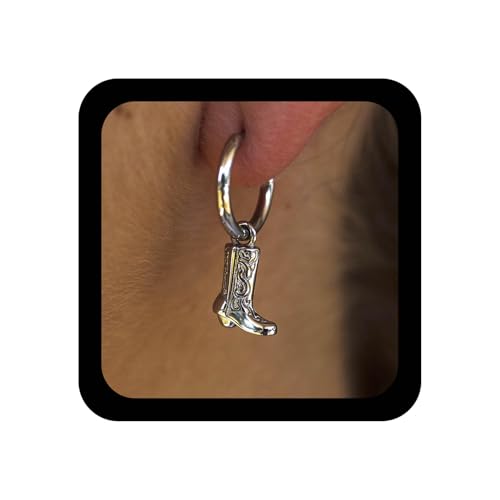 Xmsrn Vintage Metall Stiefel Tropfen Ohrringe Schuhe Baumeln Ohrringe Western Cowboy Stiefel Silber Stamm Stud Hoop Huggie Schmuck Für Frauen von Xmsrn