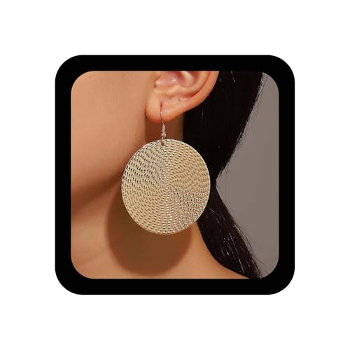 Xmsrn Vintage Münzscheibe Ohrringe Gehämmert Münze Baumeln Ohrringe Gold Übertrieben Münze Haken Baumeln Retro Ohrstecker Große Scheibe Schmuck Für Frauen von Xmsrn