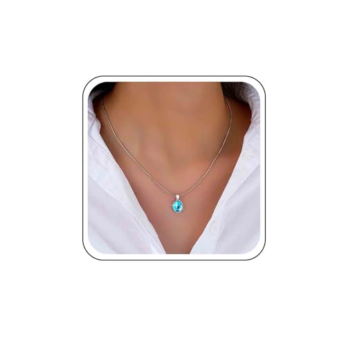 Xmsrn Vintage Ovale Saphir Anhänger Halskette Blauer Saphir Kristall Choker Halskette Blau Oval Choker Halskette Strass Saphir Kette Halskette Blau Edelstein Choker Halskette Für Frauen von Xmsrn