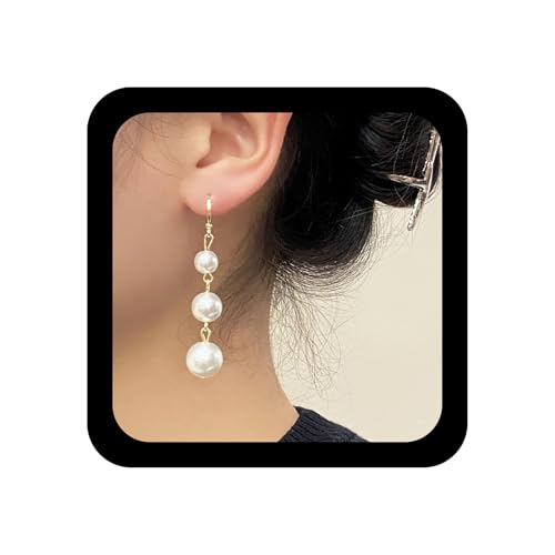 Xmsrn Vintage Perle Tropfen Baumeln Ohrringe Boho Perle Hoop Huggie Ohrringe Lange Tropfen Lange Quaste Kette Baumeln Schmuck Für Frauen von Xmsrn