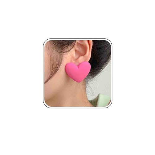 Xmsrn Vintage Rosa Acryl Herz Ohrringe Große Herz Liebe Ohrstecker Rosa Harz Herz Ohrringe Acryl Übertrieben Ohrringe Für Frauen von Xmsrn