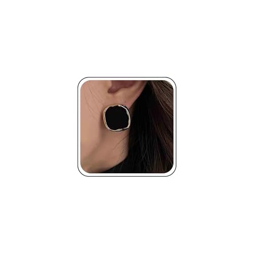 Xmsrn Vintage Schwarze Emaille Quadratische Ohrringe Quadratische Ohrstecker Schwarze Quadratische Ohrringe Schwarze Minimale Ohrringe Für Frauen von Xmsrn