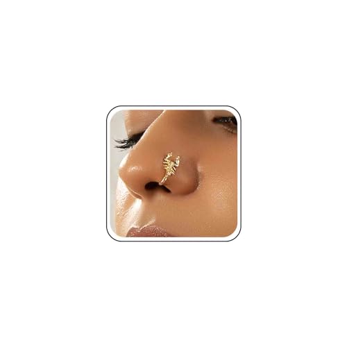 Xmsrn Vintage Skorpion Nasenring Punk Skorpion Nasenmanschette Gothic Skorpion Kupfer Afrikanischer Nasenring Gold Fake Non Pierced Nasenring Schmuck Für Frauen Und Mädchen von Xmsrn
