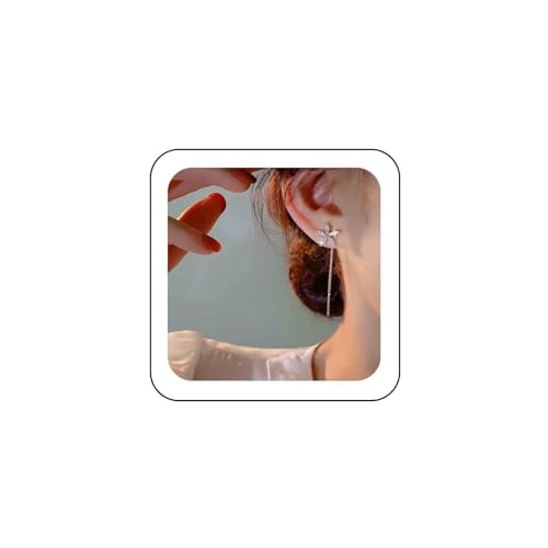 Xmsrn Xmsrn Kristall Blume Einfädler Ohrringe Strass Blume Ohrstecker Ohrringe Gold Lange Kette Quaste Baumeln Ohrringe Kleine Bar Durchziehen Ohrringe Schmuck Für Frauen Und Mädchen von Xmsrn