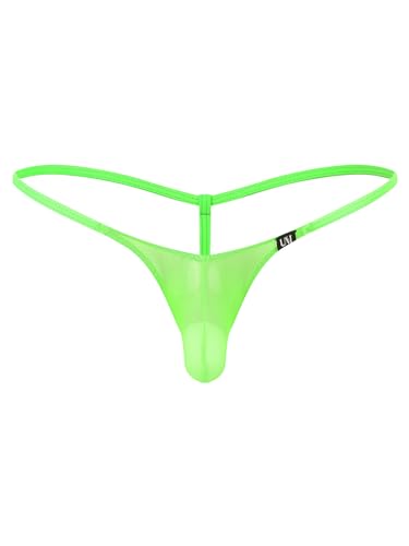 Xnihocha Herren String Tangas Transparente G-String Thong Mesh Sexy Low Rise Unterwäsche Mini Bikini Brief Slips T-Back Tanga Unterhose Grün XL von Xnihocha