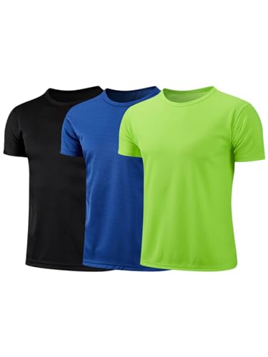 Xnihocha Jungen 3-Pack Kurzarm Tees Atmungsaktive Sport T-Shirt Kinder Schnell Trockne Laufen Fitness Funktions Top Schwarz & Königsblau & Fluoreszierendes Grün 164-170 Xnihocha Jungen 3-Pack Kurzarm Tees Atmungsaktive Sport T-Shirt Kinder Schnell Trockne Laufen Fitness Funktions Top Schwarz & Königsblau & Fluoreszierendes Grün 164-170 von Xnihocha