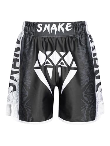 Xnihocha Kinder Jungen MMA Box Shorts Muay Thai Short Boxing Shorts Hexagon Camo Kurze Hose Boxen Fitness BJJ Kickboxing Sportshorts Typ A 146-152 von Xnihocha
