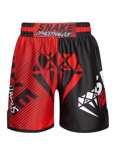 Xnihocha Kinder Jungen MMA Box Shorts Muay Thai Short Boxing Shorts Hexagon Camo Kurze Hose Boxen Fitness BJJ Kickboxing Sportshorts Typ C 146-152 von Xnihocha