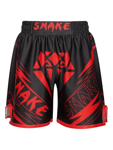 Xnihocha Kinder Jungen MMA Box Shorts Muay Thai Short Boxing Shorts Hexagon Camo Kurze Hose Boxen Fitness BJJ Kickboxing Sportshorts Typ K 110-116 von Xnihocha