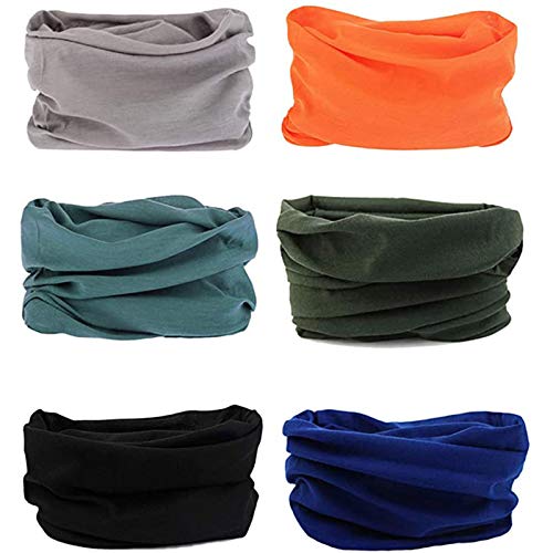 Xniral 6 STK Nahtlose Bandanas Multifunktionstuch Elastische Halstuch Schlauchtuch (one size, Zj) von Xniral