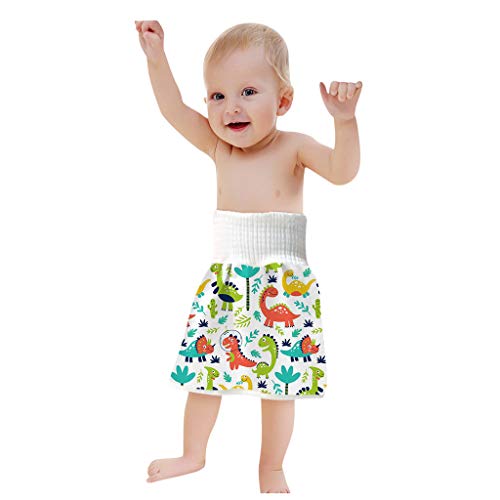 Xniral Baby Windelrock Wiederverwendbar Trainingshose 2in1 Wasserdicht Saugf鋒ig Bequeme Kinder Shorts T鰌fchen Trainingsrock F黵 0-6 Jahre (F, L) von Xniral