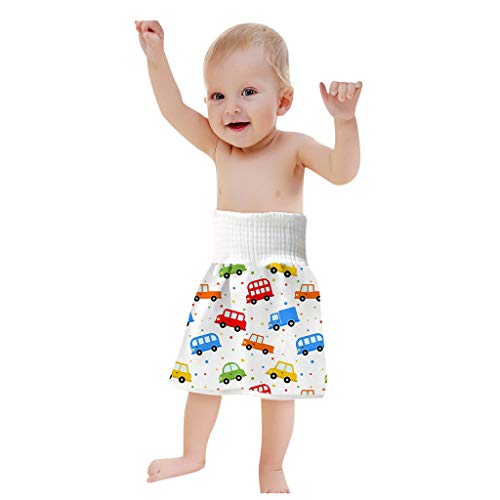 Xniral Baby Windelrock Wiederverwendbar Trainingshose 2in1 Wasserdicht Saugf鋒ig Bequeme Kinder Shorts T鰌fchen Trainingsrock F黵 0-6 Jahre (G, L) von Xniral