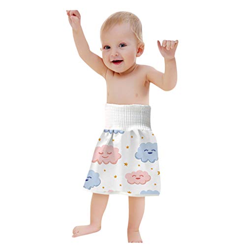 Xniral Baby Windelrock Wiederverwendbar Trainingshose 2in1 Wasserdicht Saugf鋒ig Bequeme Kinder Shorts T鰌fchen Trainingsrock F黵 0-6 Jahre (I, L) von Xniral