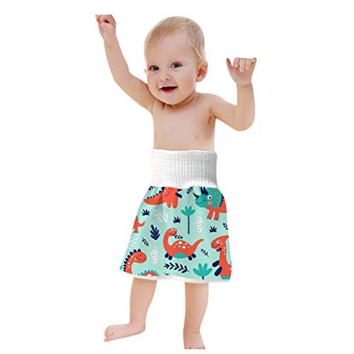 Xniral Baby Windelrock Wiederverwendbar Trainingshose 2in1 Wasserdicht Saugf鋒ig Bequeme Kinder Shorts T鰌fchen Trainingsrock F黵 0-6 Jahre (J, L) von Xniral