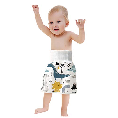 Xniral Baby Windelrock Wiederverwendbar Trainingshose 2in1 Wasserdicht Saugf鋒ig Bequeme Kinder Shorts T鰌fchen Trainingsrock F黵 0-6 Jahre (K, L) von Xniral