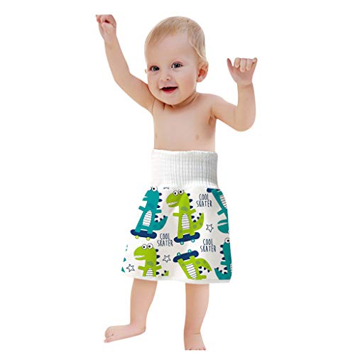 Xniral Baby Windelrock Wiederverwendbar Trainingshose 2in1 Wasserdicht Saugfähig Bequeme Kinder Shorts Töpfchen Trainingsrock Für 0-6 Jahre (M, L) von Xniral