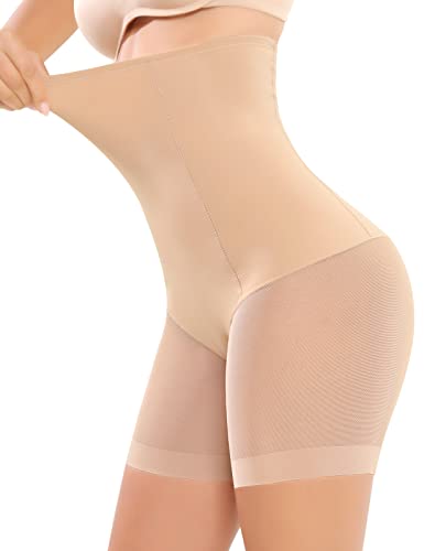 Bauchweg Unterhose Damen Anti Chafing, Shapewear Panty Shorts Scheuernde Oberschenkel, Hohe Taille Miederpants Atmungsaktive Body Shaper Kurz Leggings (1 Stück hautfarben, XXL) von Xnova