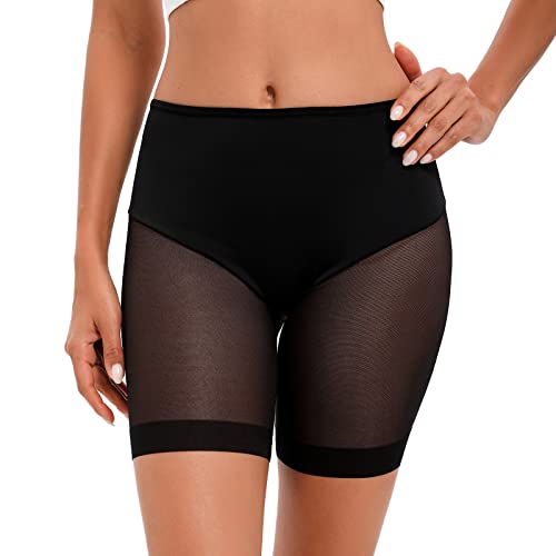 Unterhosen Damen Anti Chafing, Radlerhose Miederhose Hohe Taille, Unter Rock Kurze Hose Anti Rutsch, Nahtlose Miederpants Boxershorts, Kurze Leggings Elastisch(1 Pack Schwarz, XXL) von Xnova