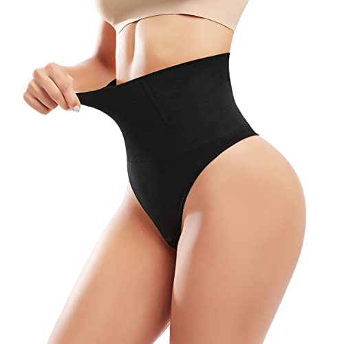 Xnova Bauchweg Unterhose Damen Shapewear Miederslip, Body Shaper String Figurformende Hose mit Bauchdeckenstraffung Miederhose Bauchweg Stark Formend (1 Stück schwarz, M) von Xnova