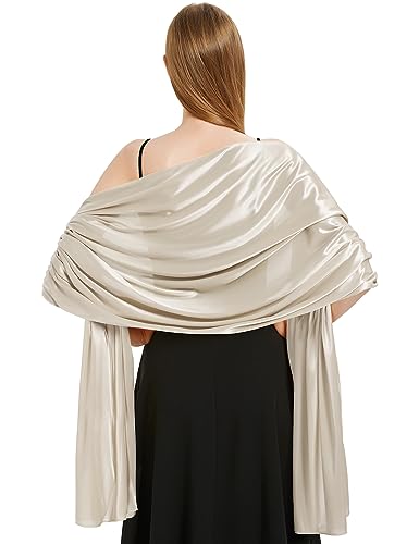 Xnova Stola damen Festlich 200 * 70 cm, Chiffon Schal Shawl Multifunktionstuch Leicht, Elegant übergroßen Schultertuch Chiffontücher für Abendkleid (Grau Beige) von Xnova
