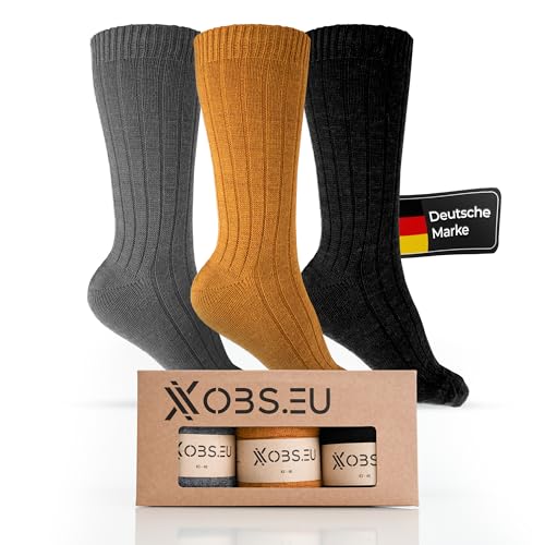 Xobs.eu – 3 Paar Extra Bequeme Alpaka Socken – Atmungsaktive Wollsocken – Warme Socken Damen – Wintersocken Herren – sanftes Tragegefühl – Thermosocken – ÖkoTex zertifiziert – Unisex – Größe: 39-42 von Xobs.eu