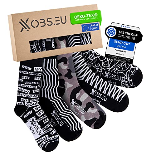 Xobs.eu Bunte Socken 5er Set *36-39* | Lustige Socken | Lustige Geschenke für Männer & Frauen | Coole Socken | Klimaneutral - ideal für Geburtstag & Co von Xobs.eu