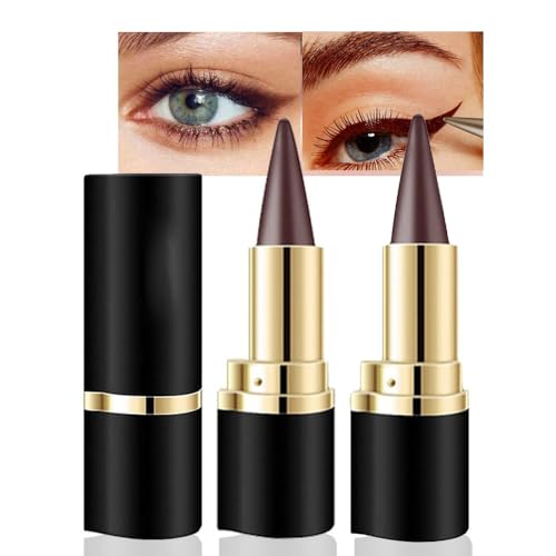 XoeLLe 2 Stück Matte Schnell Trocknender Eyeliner Wasserfest, Waterproof Gel Kajalstift Braun, Wasserfeste Stifte Long Lasting, Schnell Trocknendes, Anhaltend Eyeliner Stift Gel (Braun) von XoeLLe