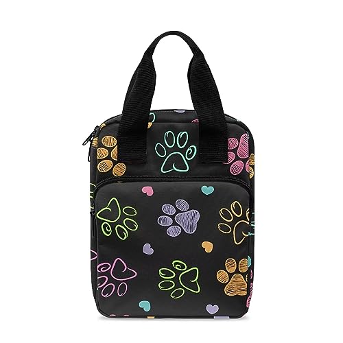 Xoenoiee Bibelhülle mit Hundepfotenabdruck für Damen und Herren, Bibeltasche für Kinder, Bibeltragehalter mit Taschen, Tragetasche, Bibeltasche von Xoenoiee