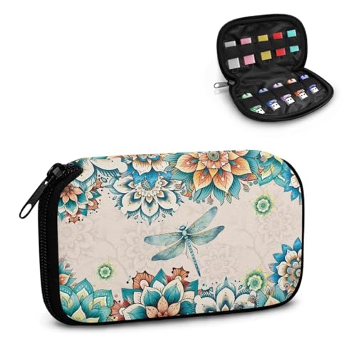 Xoenoiee Boho Mandala Libellen-Print Flash Drive Case USB Storage Case USB Holder Storage Bag Portable USB Case Electronic Accessories Organizer for Thumb Drives von Xoenoiee