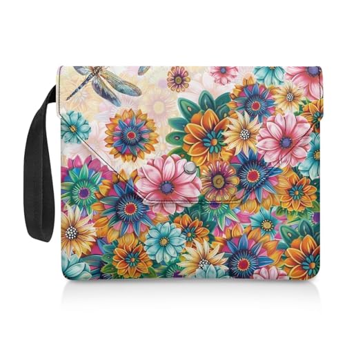 Xoenoiee Buchhülle mit Mandala-Blumendruck, für Buchliebhaber, Buchhüllen für Taschenbücher, Buchschutztasche mit Knopf, Buchhülle für Lehrer, Studenten von Xoenoiee