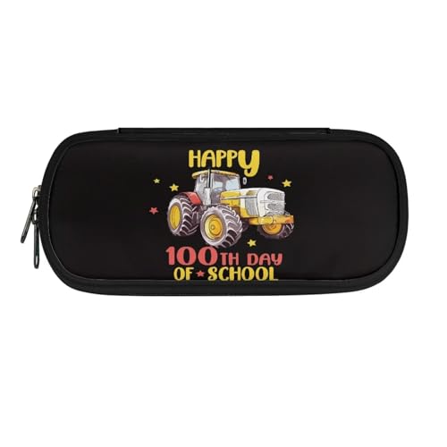 Xoenoiee Federmäppchen, Federmäppchen, großes Fassungsvermögen, einfacher Schreibwaren-Organizer für Schüler, Truck Happy 100th Day of School, Einheitsgröße, Taschen-Organizer von Xoenoiee