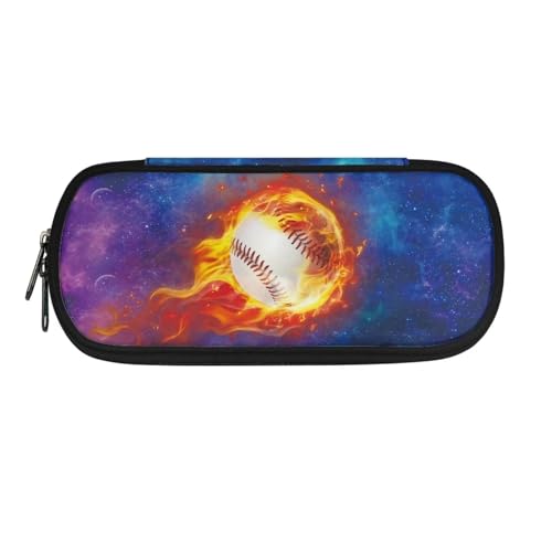 Xoenoiee Federmäppchen, großes Federmäppchen für Kinder, Federmäppchen für Mädchen, Jungen, Studenten, Teenager, Erwachsene, Schule, Fire Baseball Galaxy, Einheitsgröße, Taschen-Organizer von Xoenoiee