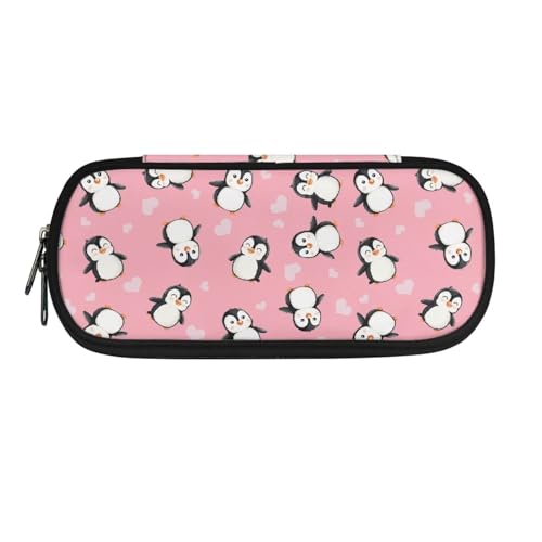 Xoenoiee Federmäppchen für Jungen, Mädchen, Kinder, Studenten, großes Federmäppchen, einfaches Schreibwaren-Organizer, Niedlicher Pinguin, rosa, Einheitsgröße, Taschen-Organizer von Xoenoiee