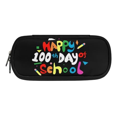 Xoenoiee Federmäppchen für Jungen und Mädchen, großes Federmäppchen für die Schule, einfache Stiftetasche, Schreibwaren-Tasche, Happy 100th Day of School, Einheitsgröße, Taschen-Organizer von Xoenoiee