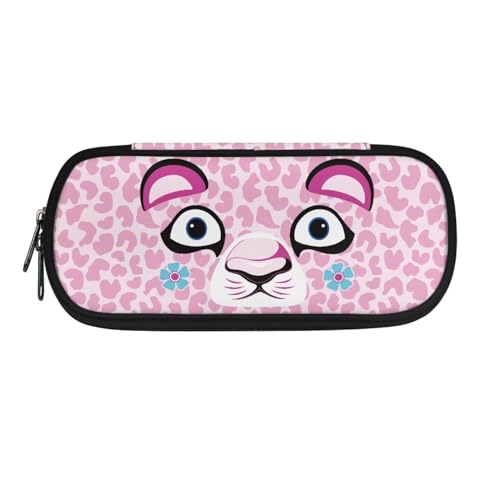 Xoenoiee Großes Federmäppchen, Federmäppchen für Jungen, Mädchen, Teenager, Studenten, einfaches Federmäppchen, Schreibwaren-Organisation, pink leopard, Einheitsgröße, Taschen-Organizer von Xoenoiee