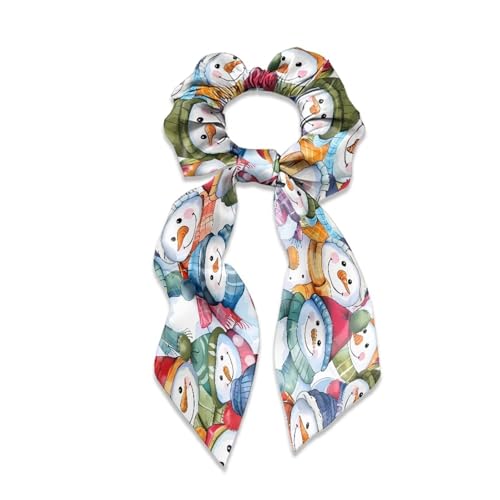 Xoenoiee Niedlicher Schneemann Weihnachtsmuster Satin-Haargummis für dickes Haar, weiche Haargummis mit Schleife für Damen, Hasenohr-Haargummis, elastische Haarschmuck für Mädchen, 3 Stück Xoenoiee Niedlicher Schneemann Weihnachtsmuster Satin-Haargummis für dickes Haar, weiche Haargummis mit Schleife für Damen, Hasenohr-Haargummis, elastische Haarschmuck für Mädchen, 3 Stück von Xoenoiee
