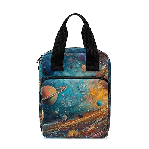 Xoenoiee Paint Galaxy Planets Print Bibelhülle Bibelhülle für Frauen Bibelhülle Bibelhüllen Tragetasche Bibeltasche Bibeltasche für Männer von Xoenoiee