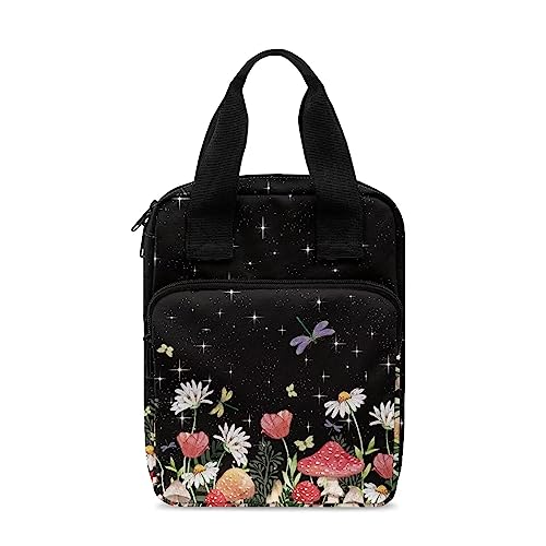 Xoenoiee Pilz Libelle Gänseblümchen Blumendruck Bibelhüllen für Frauen Männer Bibeltasche Tasche für Kinder Bibeltrage Halter Tote Bibelhülle von Xoenoiee