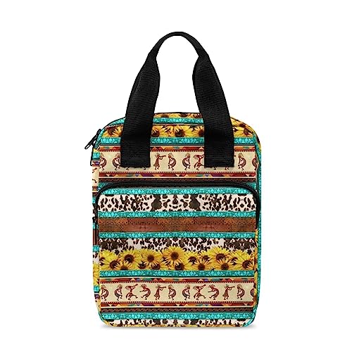 Xoenoiee Sonnenblume afrikanisches Stammesmuster Tragetasche Bibeltasche Bibelhüllen für Kinder Bibelhülle Bibelhalter Taschen mit Aufbewahrungstaschen für Männer Frauen von Xoenoiee