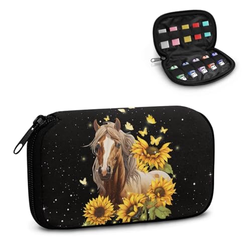 Xoenoiee USB-Stick-Hülle, Motiv: Pferd, Schmetterling, Sonnenblumenmuster, USB-Halter, Organizer, individuelle 10 Steckplätze, tragbare Aufbewahrungstasche für elektronisches Zubehör Xoenoiee USB-Stick-Hülle, Motiv: Pferd, Schmetterling, Sonnenblumenmuster, USB-Halter, Organizer, individuelle 10 Steckplätze, tragbare Aufbewahrungstasche für elektronisches Zubehör von Xoenoiee